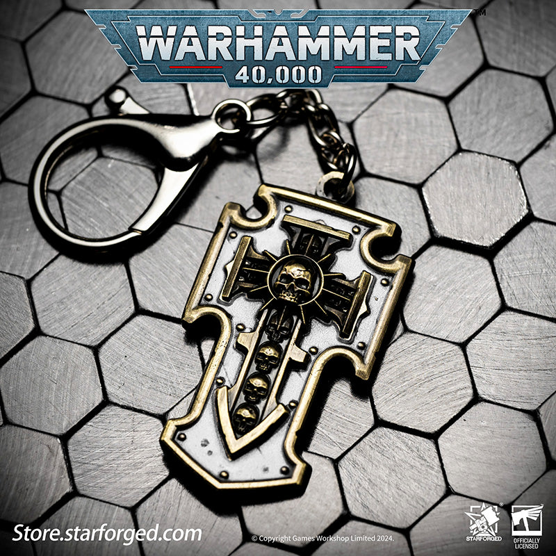 Starforged Warhammer 40K Space Marines Relic Storm Shield Keychain Game Peripheral Alloy Keychain Christmas Gifts Relic weapons are large power weapons, often resembling swords or axes, surrounded by a disruption field designed to cut through armor. Some relics, such as the Relic Storm Shield, are mounted on shields, with their disruption fields capable of withstanding even greater impacts.